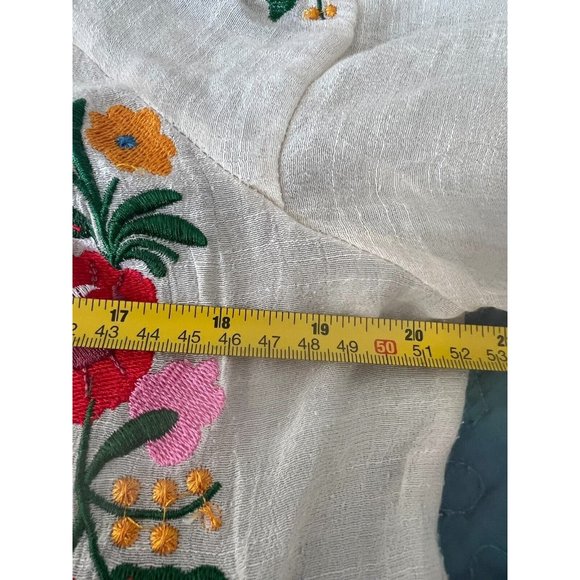 Altar’d State Boho BlouseWomens Small S Embroidered Ruffled Top in Natural - Picture 5 of 12